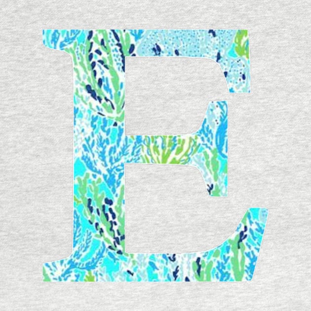 The Letter E Aqua Multicolor Design by Claireandrewss